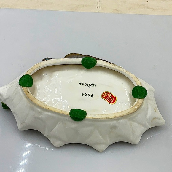 Vtg. Japanese Lepton Numbered Christmas Holley Leaves & Red Berries Candy Dish - Picture 3 of 5